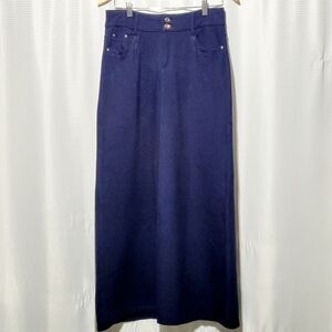 CATS Navy Blue Thick Jersey Knit A-Line Skirt (8)